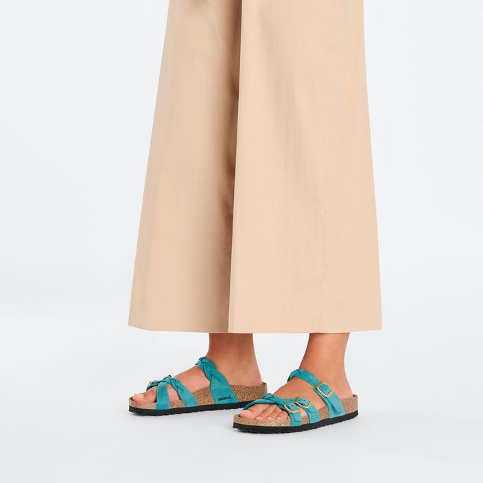 Birkenstock Franca Braided Biscay Bay Oiled Leather on model 1