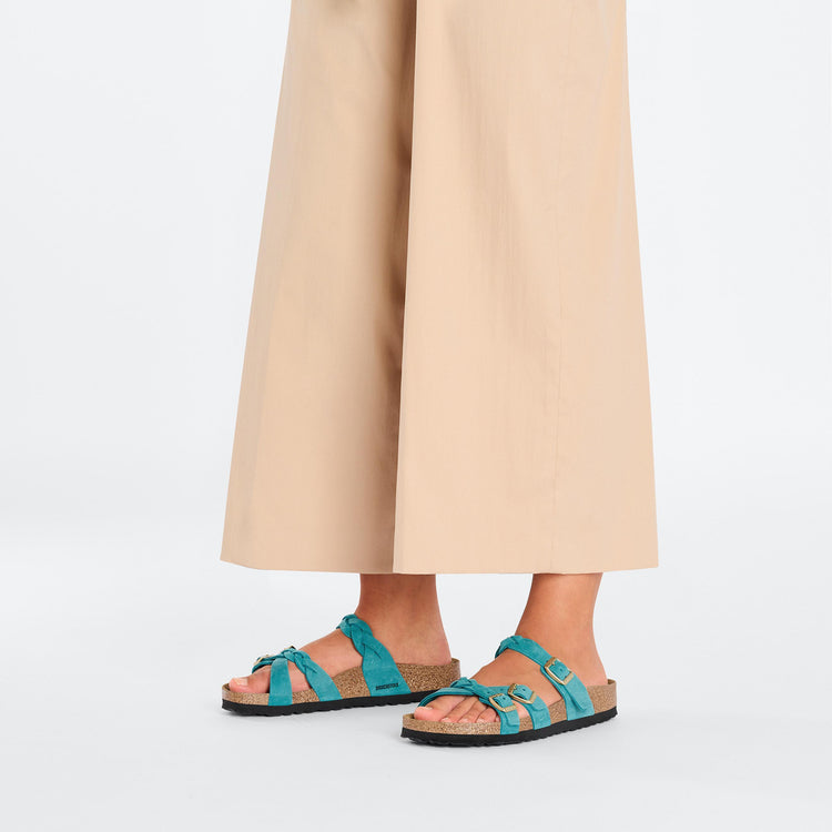 Birkenstock Franca Braided Biscay Bay Oiled Leather on model 1