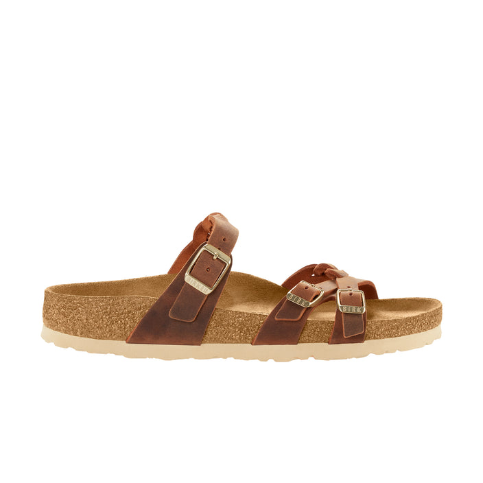 Birkenstock Franca Braided Cognac Oiled Leather side view