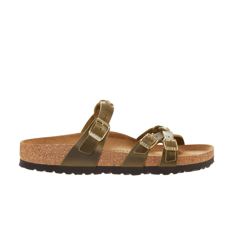Birkenstock Franca Braided Green Olive Oiled Leather side view
