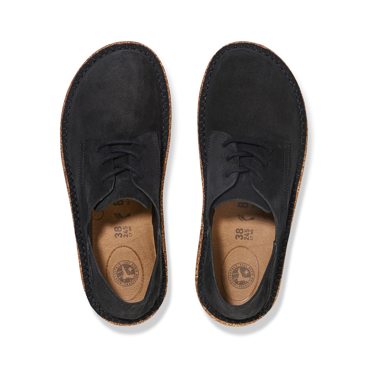 Birkenstock Gary Black Suede Leather top view