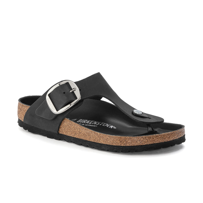 Birkenstock Australia Gizeh Big Buckle Black Oiled Leather