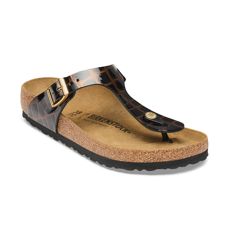 Birkenstock Australia Gizeh Embossed Black Natural Leather