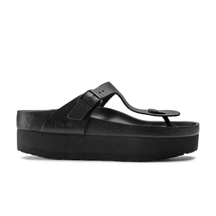 Gizeh Exquisite Platform Black Natural Leather side view