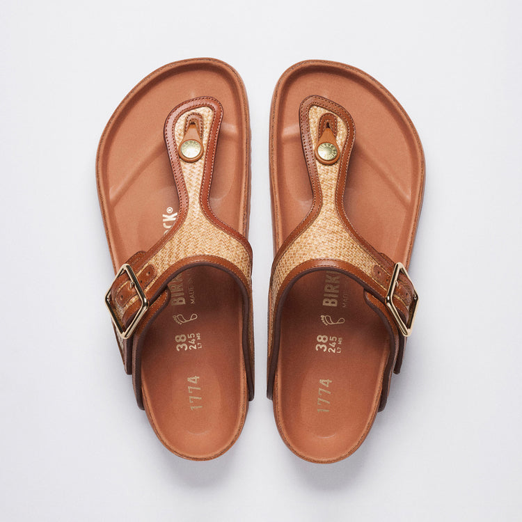 Birkenstock Australia Gizeh Framed Ginger Brown Raffia 