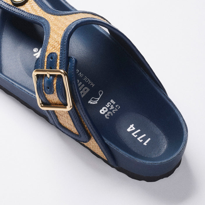 Birkenstock Australia Gizeh Framed Midnight Navy Raffia back view