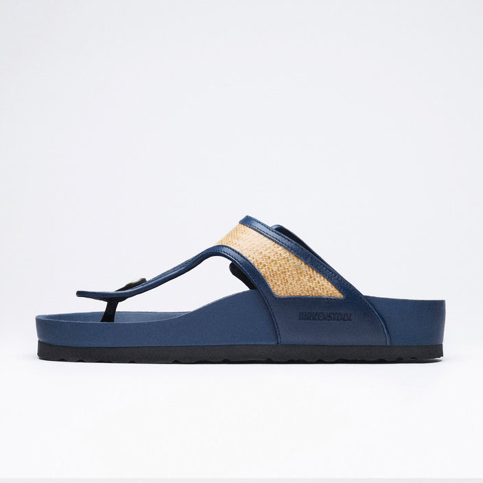 Birkenstock Australia Gizeh Framed Midnight Navy Raffia alt side view