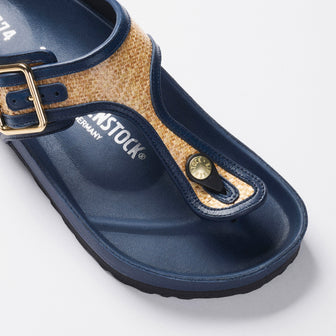 Birkenstock Australia Gizeh Framed Midnight Navy Raffia top view