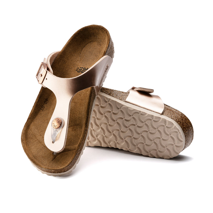 Birkenstock Gizeh Kids Electric Metallic Copper Birko-Flor sole view