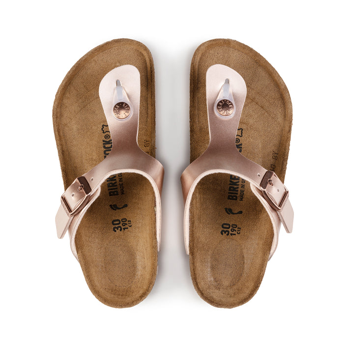 Birkenstock Gizeh Kids Electric Metallic Copper Birko-Flor top view
