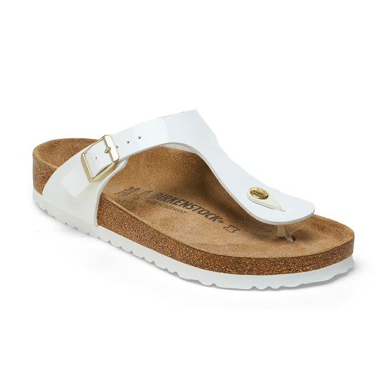 Birkenstock Gizeh Patent White Birko-Flor 