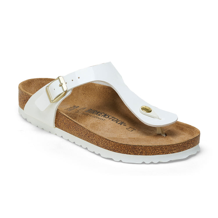 Birkenstock Gizeh Patent White Birko-Flor 