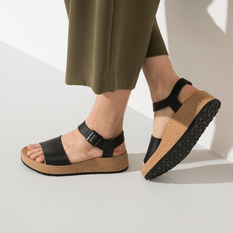 Birkenstock Glenda Black Smooth Leather on model 2
