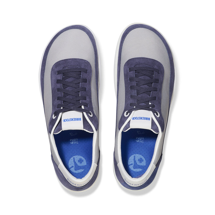 Birkenstock Honnef City Indigo/Stone Coin Nylon Mesh/Suede Leather top view