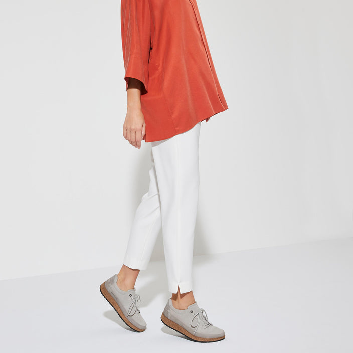Birkenstock Honnef Low Whale Grey Suede Leather on model 1