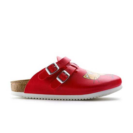 Birkenstock Kay Supergrip Red Cat Birko-Flor side view
