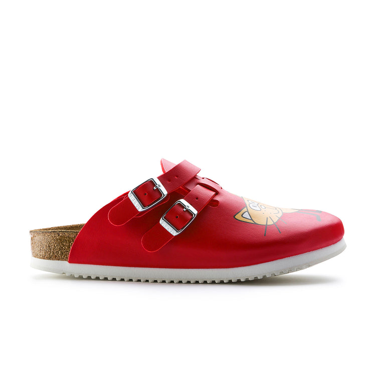Birkenstock Kay Supergrip Red Cat Birko-Flor side view