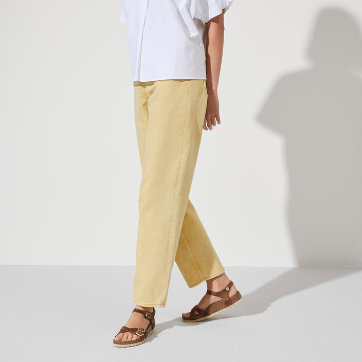 Birkenstock Kumba Cognac Oiled Leather on model 1
