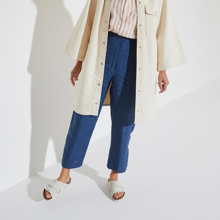 Birkenstock Kyoto Antique White Suede Nubuck Leather on model 1
