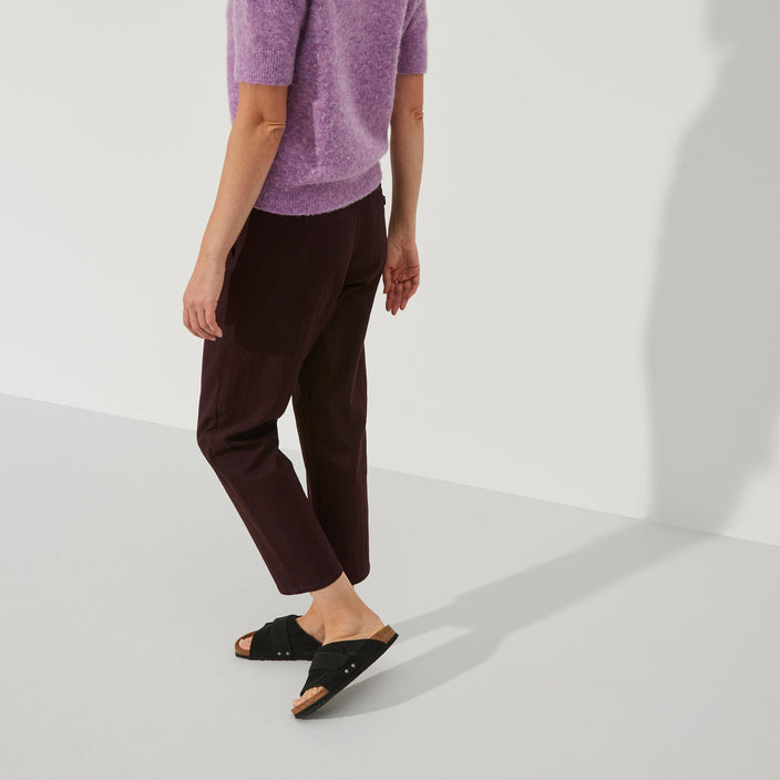 Birkenstock Kyoto Black Suede Nubuck Leather on model 1