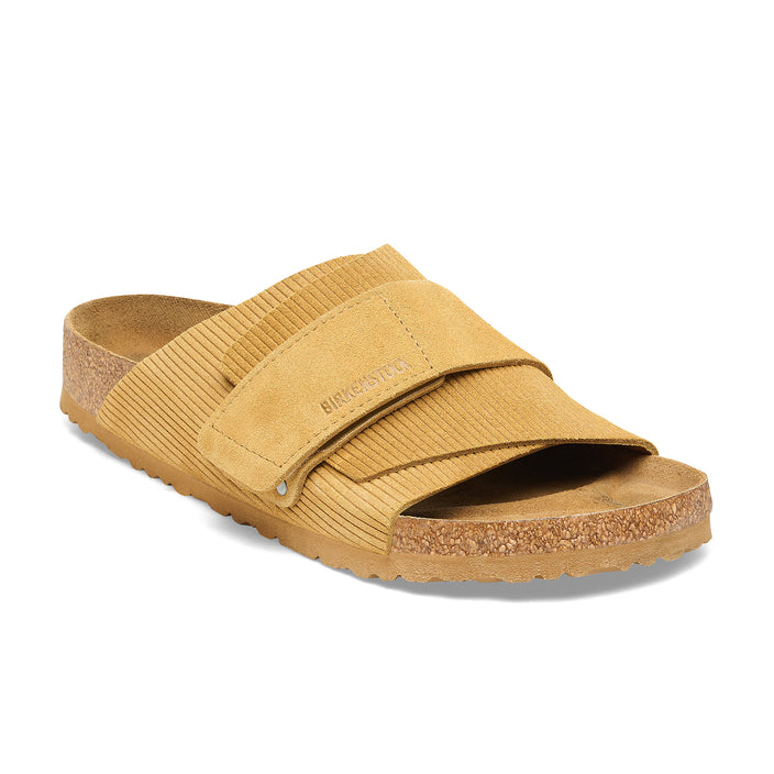 Birkenstock Kyoto Corduroy Cork Brown Embossed Suede Leather 