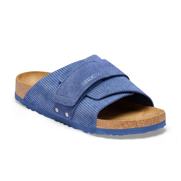 Birkenstock Kyoto Corduroy Indigo Embossed Suede Leather 