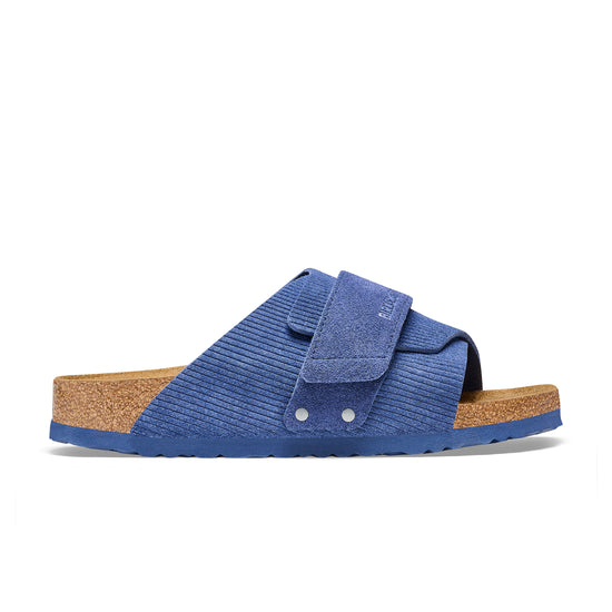 Birkenstock Kyoto Corduroy Indigo Embossed Suede Leather side view