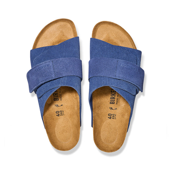 Birkenstock Kyoto Corduroy Indigo Embossed Suede Leather top view