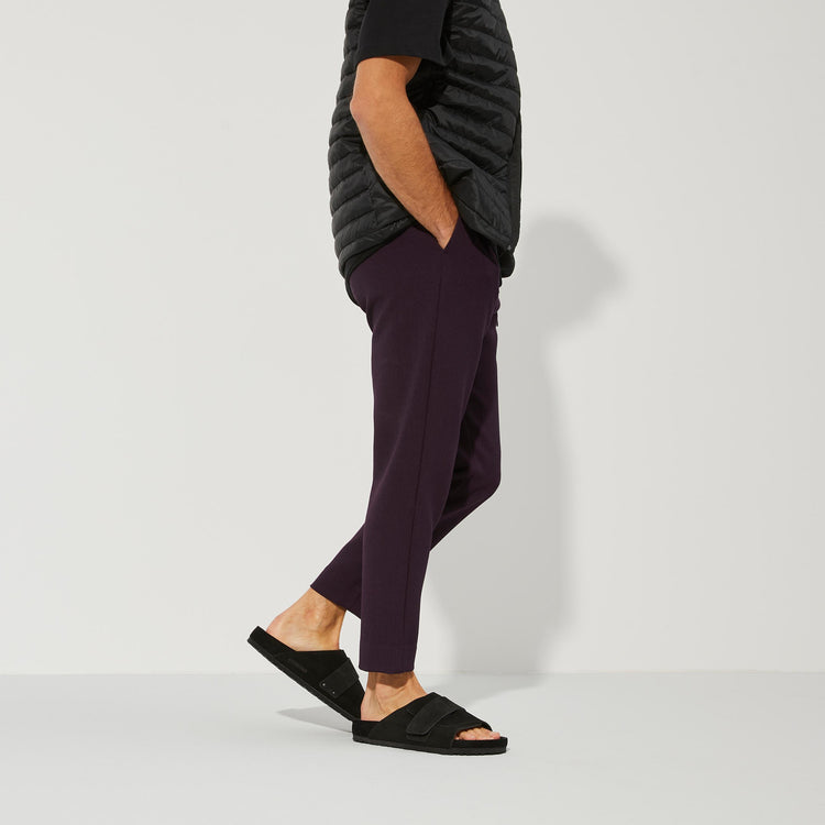 Birkenstock Kyoto Exquisite Black Suede Leather on model 2
