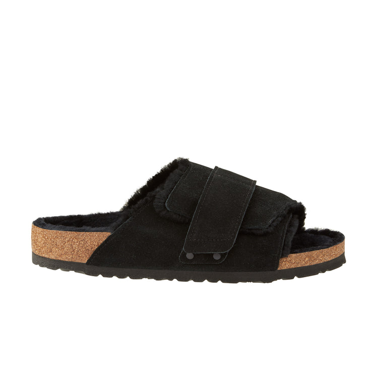 Birkenstock Kyoto Shearling Black Suede Leather/Shearling side view