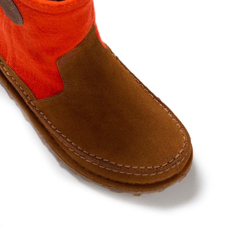 Birkenstock Lahti Mink/Flame Wool/Suede Leather detail 1 view
