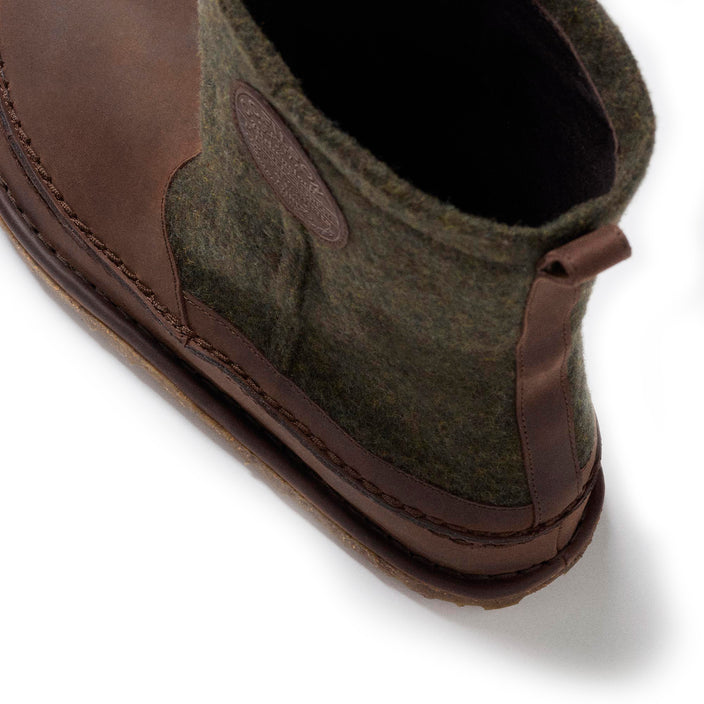 Birkenstock Lahti Roast/Forest Green Wool/Oiled Leather detail 2 view