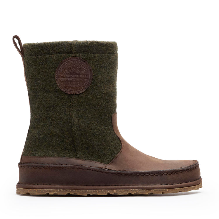 Birkenstock Lahti Roast/Forest Green Wool/Oiled Leather side view