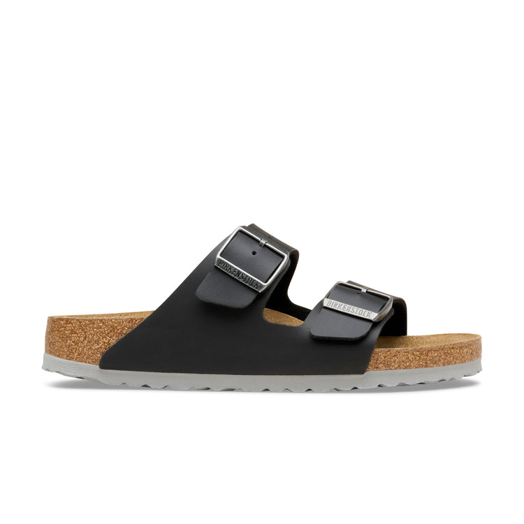 Birkenstock Australia Arizona Black/Light Grey Outsole Birko-Flor Side View