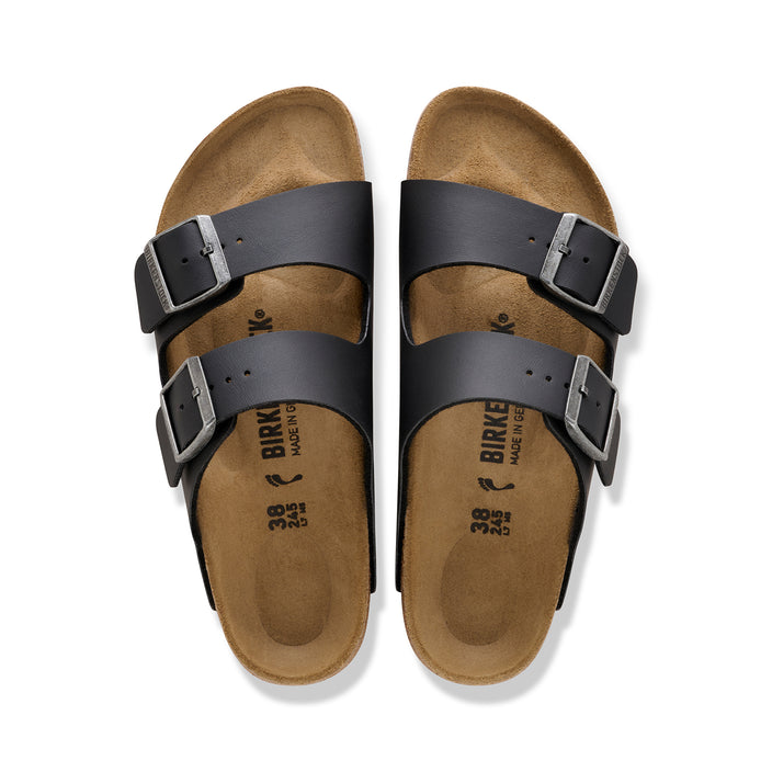 Birkenstock Australia Arizona Black/Light Grey Outsole Birko-Flor Top View
