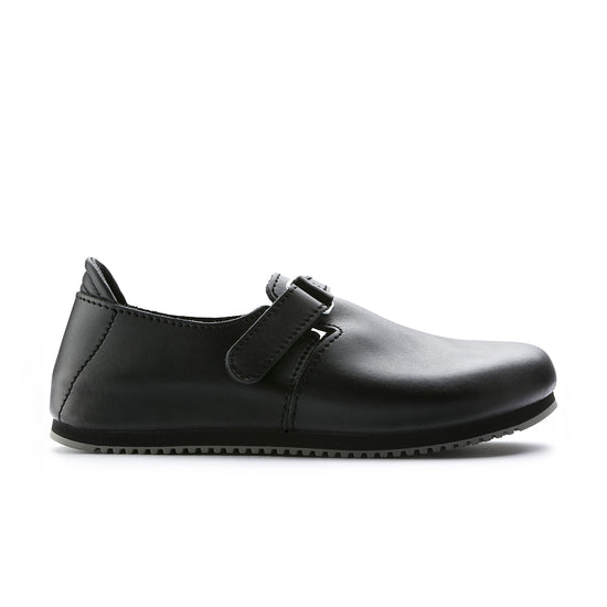 Birkenstock Australia Linz Supergrip Black Smooth Leather side view