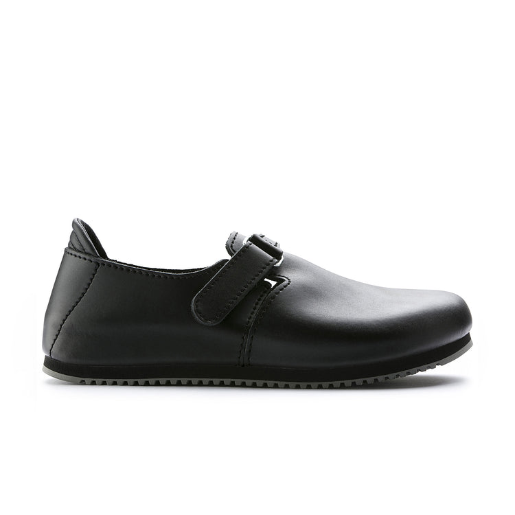 Birkenstock Australia Linz Supergrip Black Smooth Leather side view