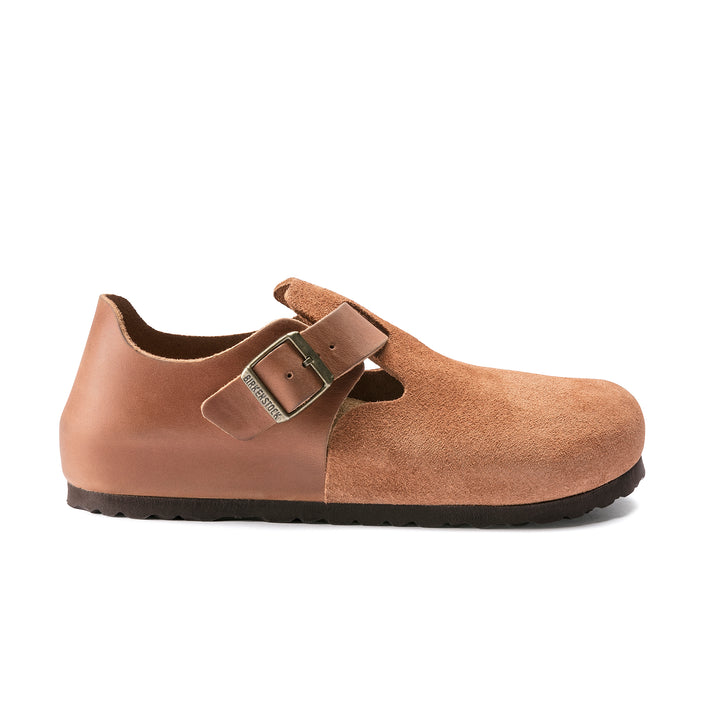 Birkenstock London Pecan Oiled/Suede Leather side view