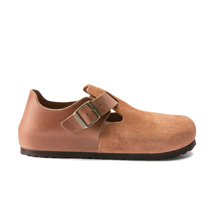 Birkenstock London Pecan Oiled/Suede Leather side view