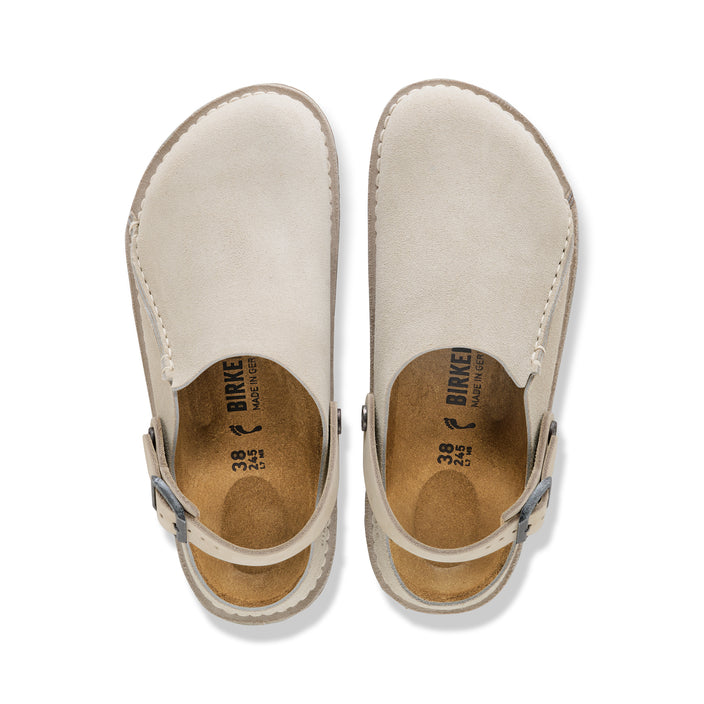 Birkenstock Australia Lutry Oyster Suede Leather top view