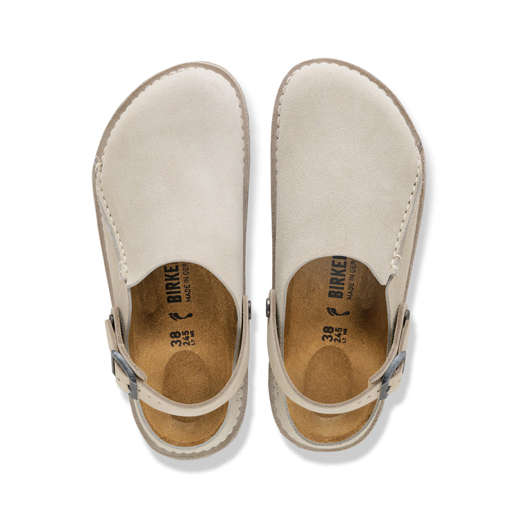 Birkenstock Australia Lutry Oyster Suede Leather top view