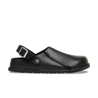 Birkenstock Australia Lutry Premium Black Grained Leather side view