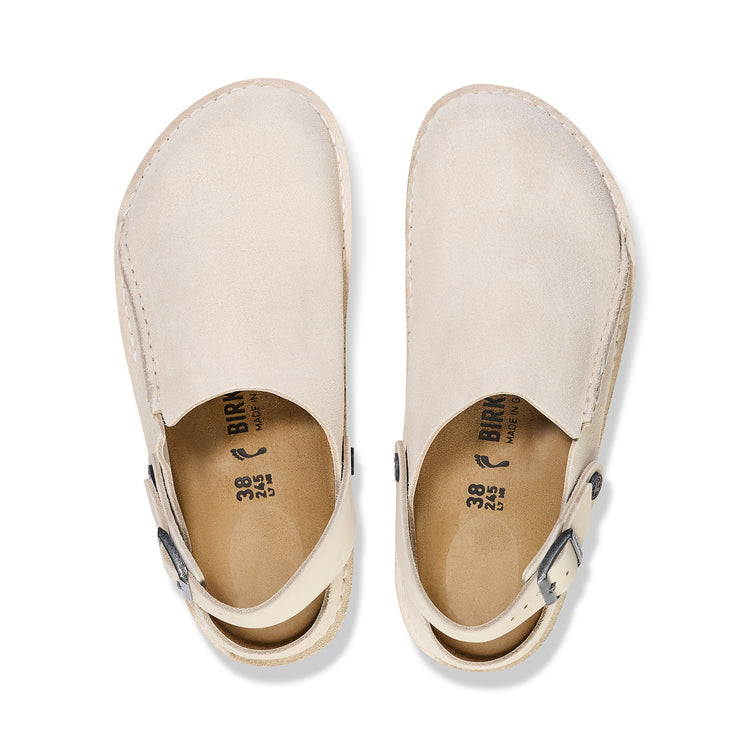 Birkenstock Lutry Eggshell Suede Leather top view