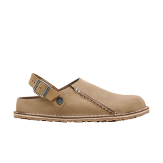 Birkenstock Lutry Grey Taupe Suede Leather side view