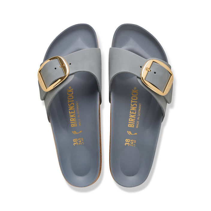 Birkenstock Australia Madrid Big Buckle Basalt Grey Oiled Leather top view