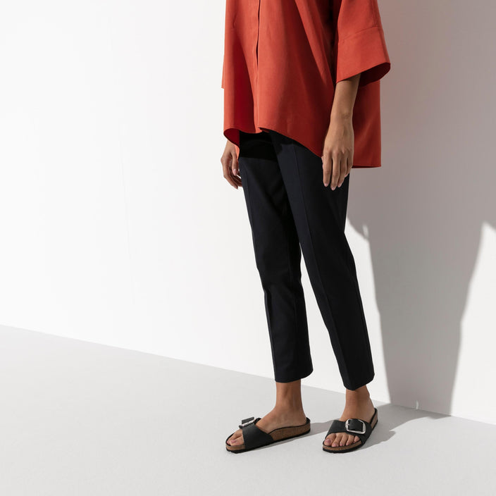 Birkenstock Madrid Big Buckle Black Oiled Leather on model 1