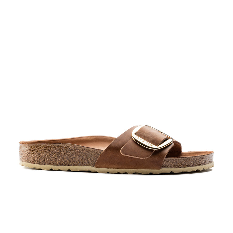 Birkenstock Madrid Big Buckle Cognac Oiled Leather side view