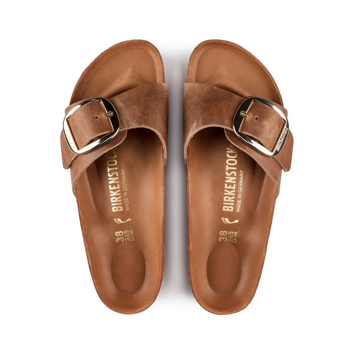 Birkenstock Madrid Big Buckle Cognac Oiled Leather top view