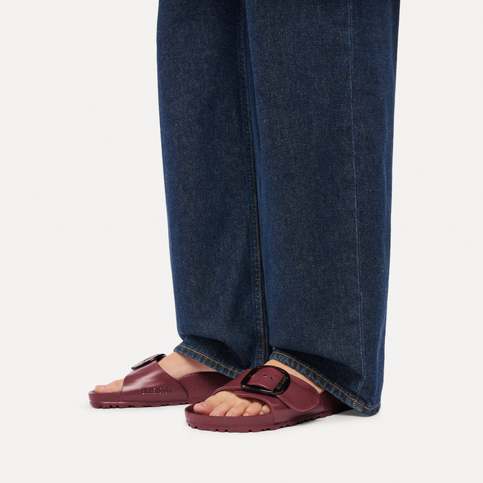 Birkenstock Australia Madrid Big Buckle EVA Zinfandel on model 1