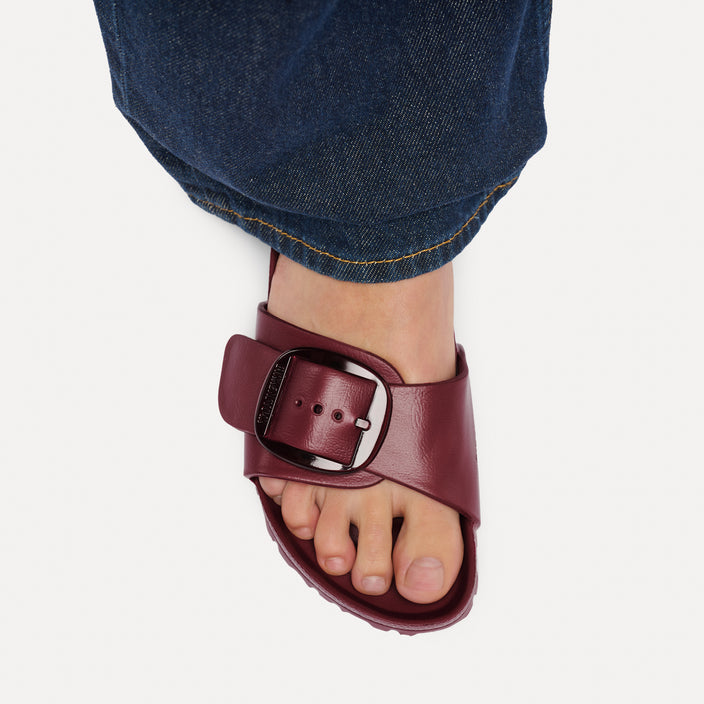 Birkenstock Australia Madrid Big Buckle EVA Zinfandel on model 2